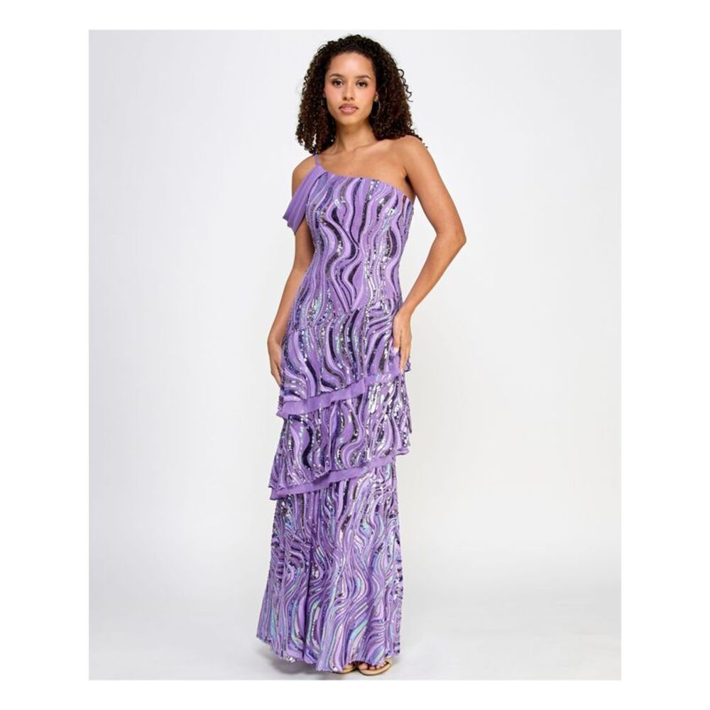 MORGAN & CO Womens Dress Purple Formal Lined Single Strap With S Juniors 5
